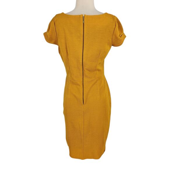 NEW Closet London Yellow Pleated Sleeve Pencil Sheath Dress Size Medium NWT! - Picture 9 of 12